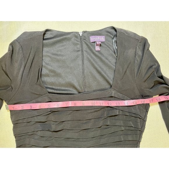 Long Tall Sally Black Shutter Dress Square Neck Pencil Stretchy Size 8 Sexy - Picture 6 of 16